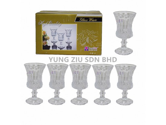 (6PCS/BOX)WI-045#)GLASS GOBLET (HONG LI)